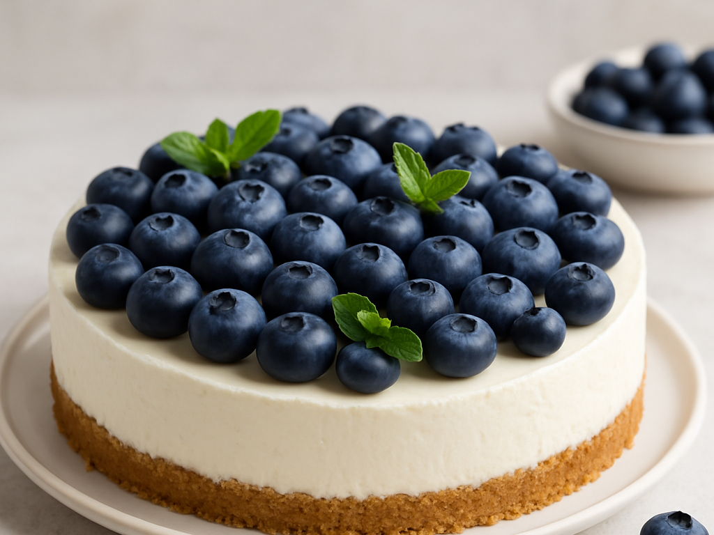 Monchoutaart met blauwe bessen