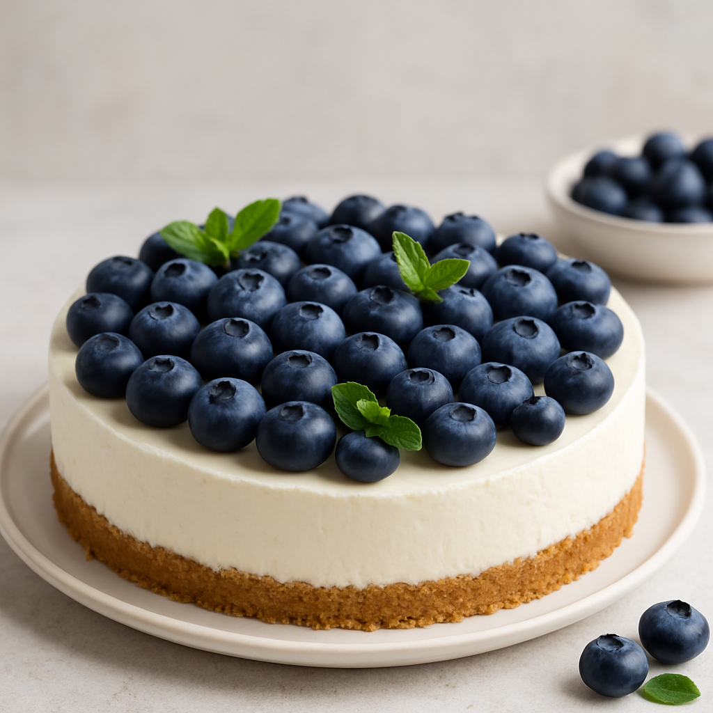 Monchoutaart met blauwe bessen