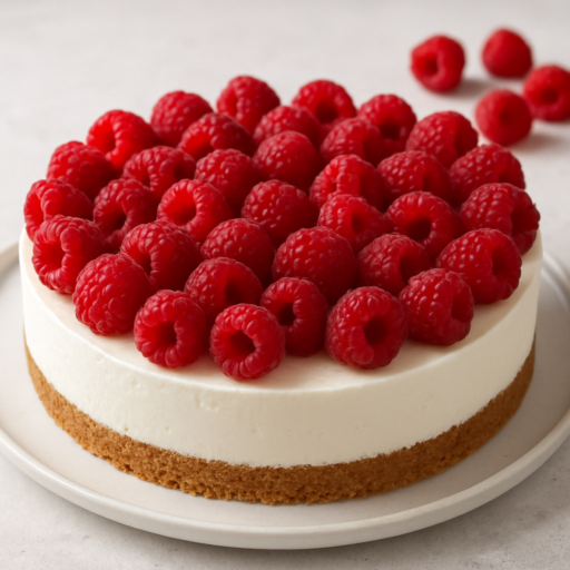 Monchoutaart met frambozen