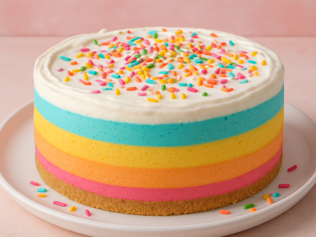 Monchoutaart met gekleurde lagen