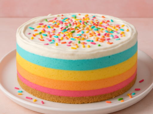 Monchoutaart met gekleurde lagen